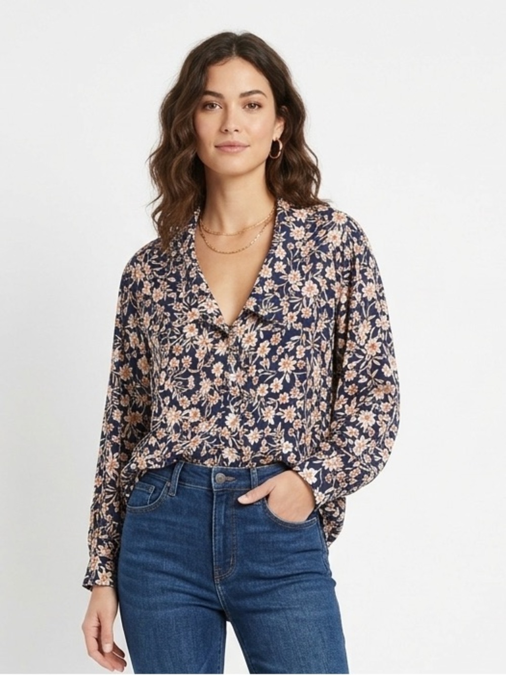 Rachel Pally Fable Marguerite Floral V-Neck Blouse Boho Cottagecore Size 2X